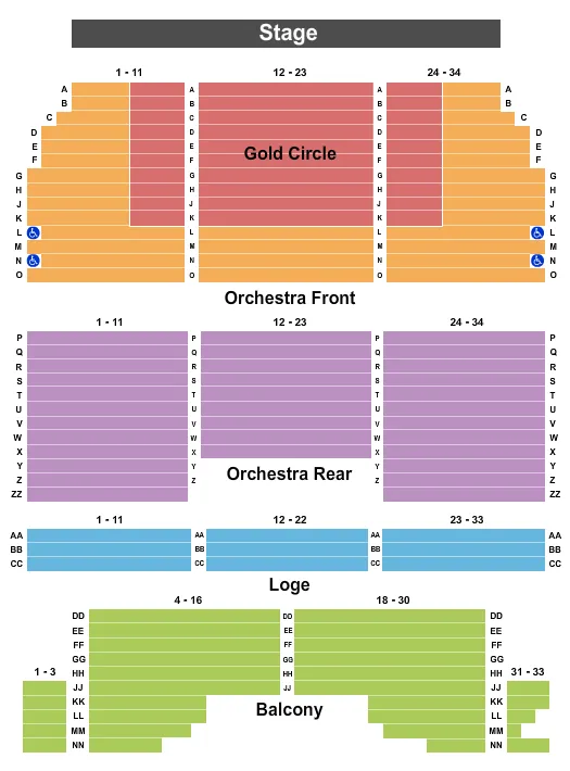 seating chart for Riviera Theatre - NY - Endstage - eventticketscenter.com