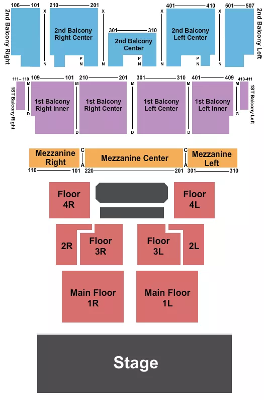 seating chart for Riviera Theatre - IL - Endstage Reserved - eventticketscenter.com