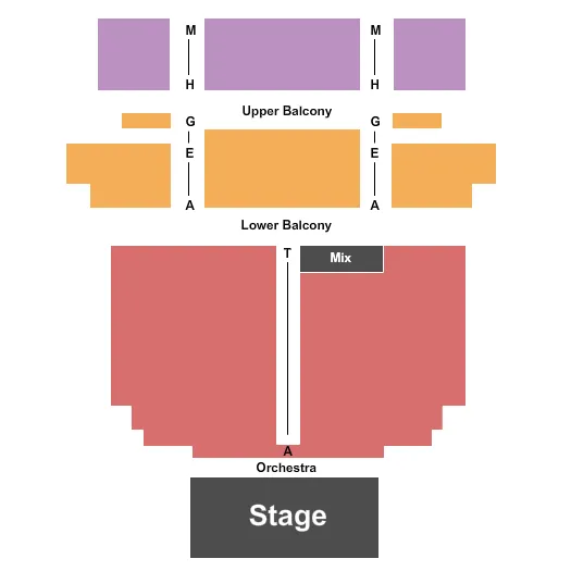 seating chart for Robert Kirk Walker Theatre - End Stage - eventticketscenter.com