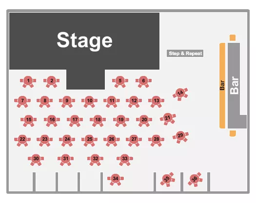 seating chart for Robin Leach Lounge at Notoriety - Endstage Tables 2 - eventticketscenter.com