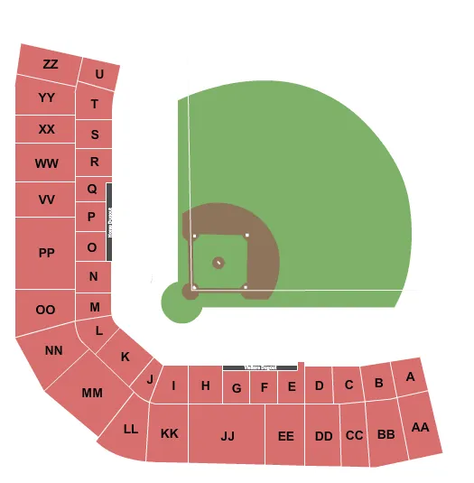 seating chart for Robin Roberts Stadium - Baseball - eventticketscenter.com