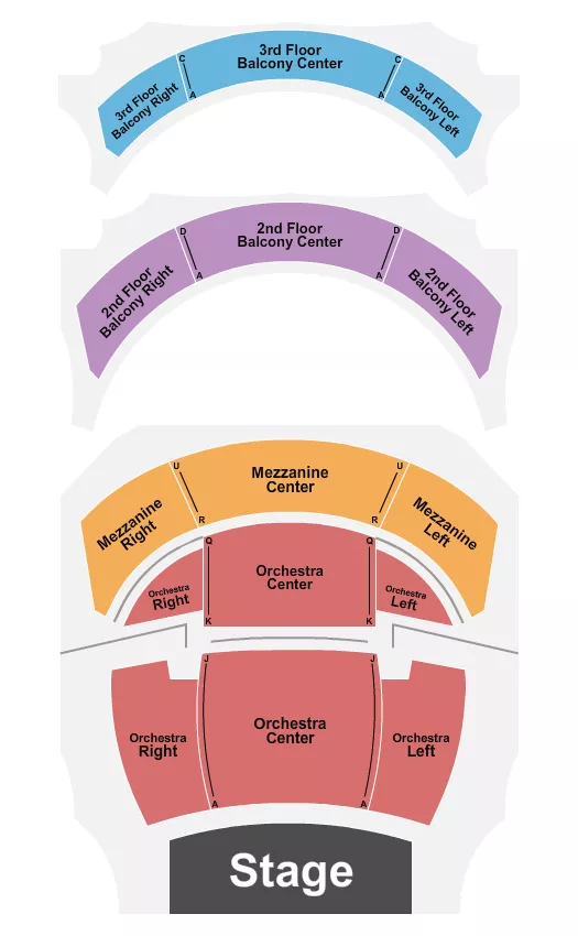 seating chart for Rochester Institute of Technology Performing Arts Center - Endstage - eventticketscenter.com