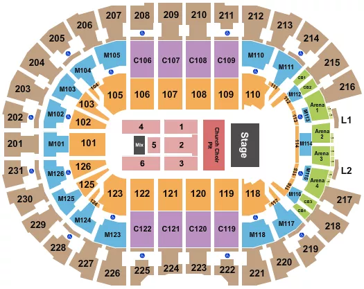 seating chart for Rocket Arena - Eric Church 1 - eventticketscenter.com