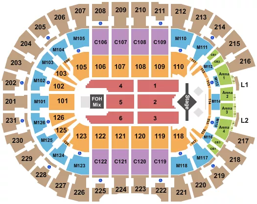 seating chart for Rocket Arena - J. Cole - eventticketscenter.com