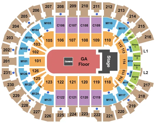 seating chart for Rocket Arena - Endstage GA Floor - eventticketscenter.com