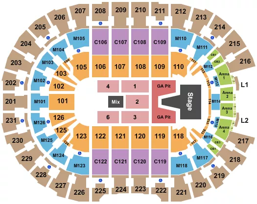 seating chart for Rocket Mortgage FieldHouse - AJR - eventticketscenter.com