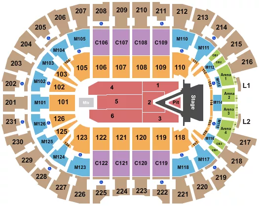 seating chart for Rocket Mortgage FieldHouse - Aerosmith 2023 - eventticketscenter.com