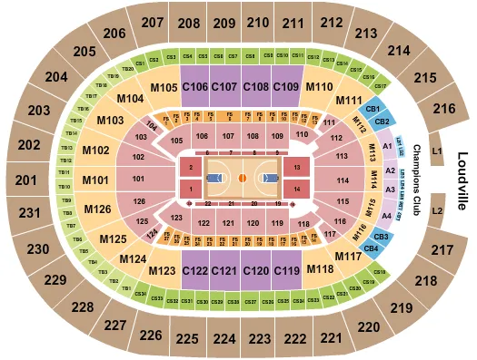 seating chart for Rocket Mortgage FieldHouse - Basketball 2019 - eventticketscenter.com