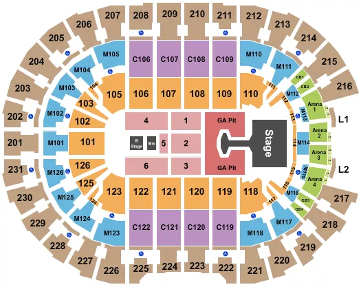 seating chart for Rocket Mortgage FieldHouse - Disturbed - eventticketscenter.com