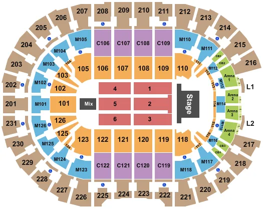 seating chart for Rocket Mortgage FieldHouse - Endstage 7 - eventticketscenter.com