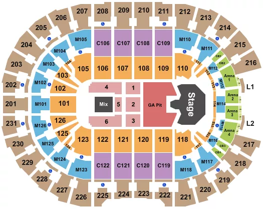 seating chart for Rocket Mortgage FieldHouse - Ghost - eventticketscenter.com