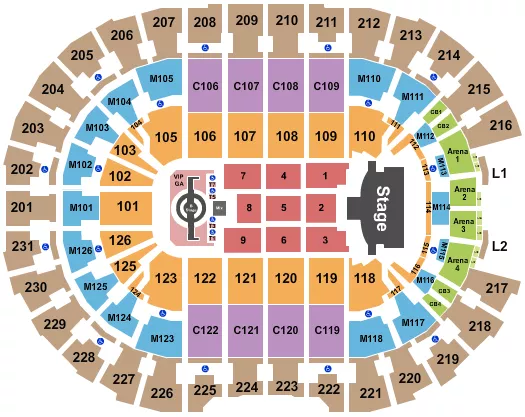 seating chart for Rocket Mortgage FieldHouse - Justin Timberlake 2 - eventticketscenter.com