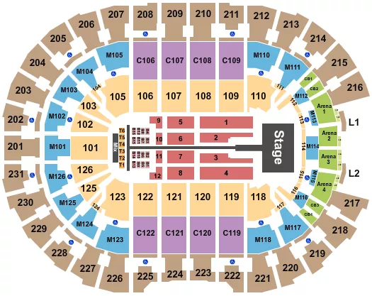 seating chart for Rocket Mortgage FieldHouse - Mary J Blige - eventticketscenter.com