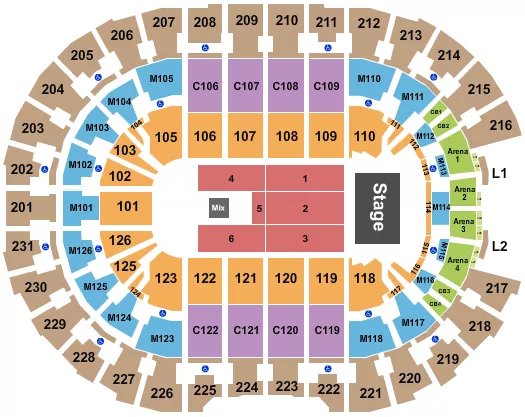 seating chart for Rocket Mortgage FieldHouse - Pentatonix - eventticketscenter.com