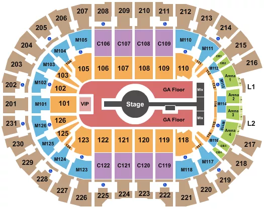 seating chart for Rocket Mortgage FieldHouse - Rod Wave - eventticketscenter.com