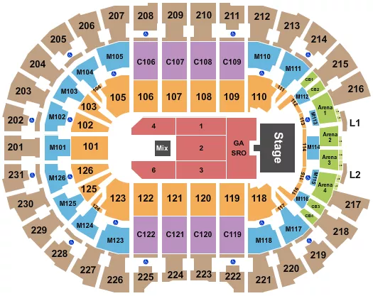 seating chart for Rocket Arena - Springsteen - eventticketscenter.com
