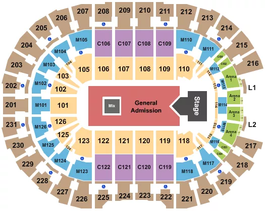 seating chart for Rocket Mortgage FieldHouse - Suicideboys - eventticketscenter.com