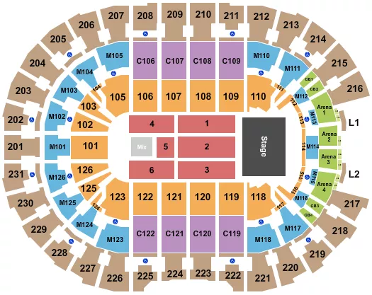seating chart for Rocket Mortgage FieldHouse - The Eagles - eventticketscenter.com