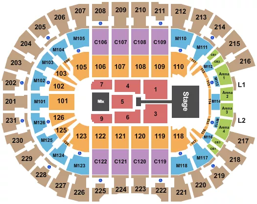 seating chart for Rocket Mortgage FieldHouse - TobyMac - eventticketscenter.com