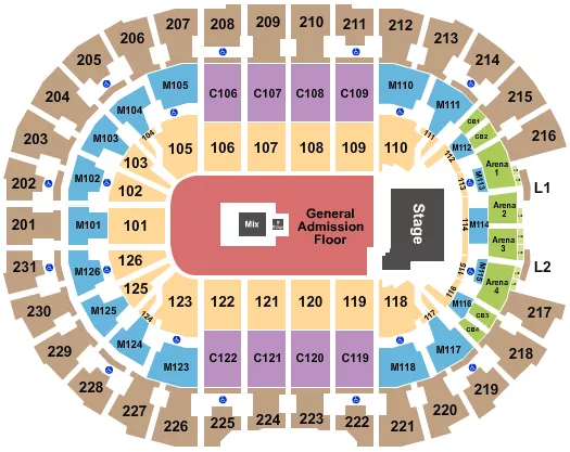 seating chart for Rocket Mortgage FieldHouse - Twenty One Pilots 2 - eventticketscenter.com