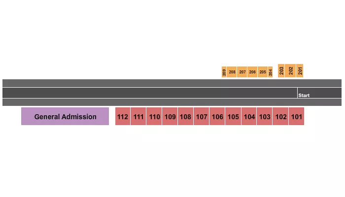 seating chart for Rockingham Dragway - Racing - eventticketscenter.com