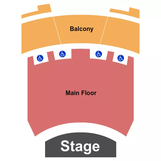 seating chart for Roe Green Theatre - Endstage - eventticketscenter.com