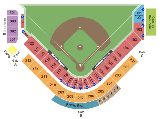 seating chart for Roger Dean Stadium - Baseball 2 - eventticketscenter.com