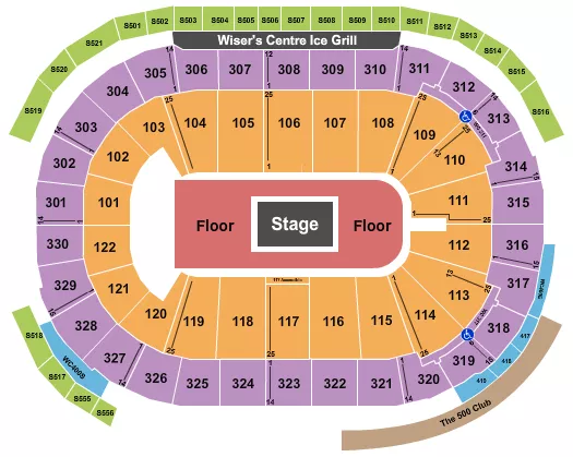 seating chart for Rogers Arena - Center Stage 4 - eventticketscenter.com