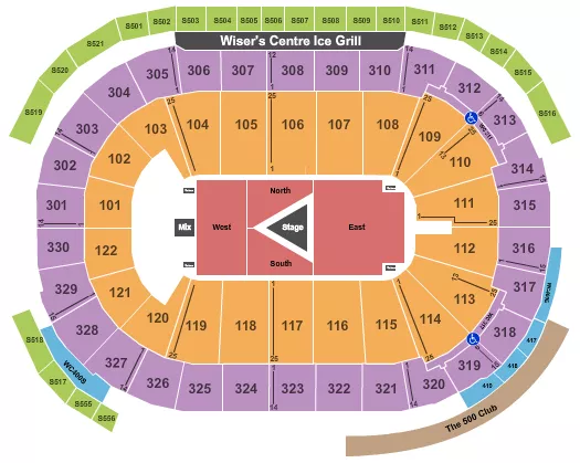 seating chart for Rogers Arena - Center Stage - eventticketscenter.com