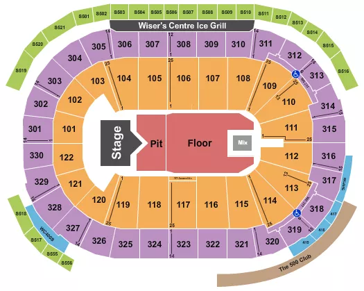 seating chart for Rogers Arena - Cody Johnson - eventticketscenter.com