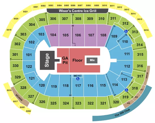 seating chart for Rogers Arena - Creed - eventticketscenter.com