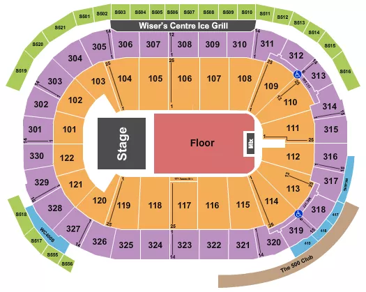 seating chart for Rogers Arena - Endstage GA Floor 3 - eventticketscenter.com