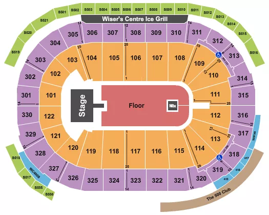 seating chart for Rogers Arena - Endstage GA Floor With Catwalk - eventticketscenter.com