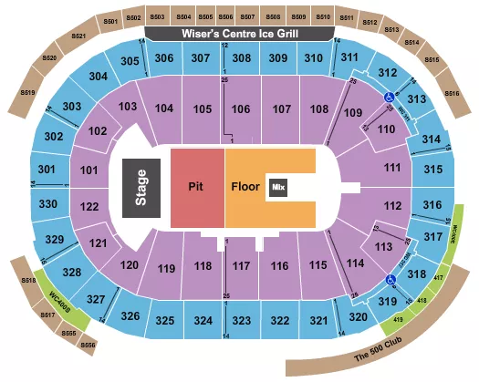 seating chart for Rogers Arena - Endstage GA Pit - eventticketscenter.com