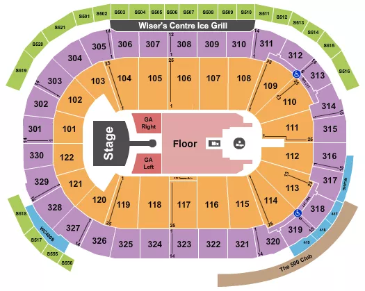 seating chart for Rogers Arena - Greta Van Fleet - eventticketscenter.com