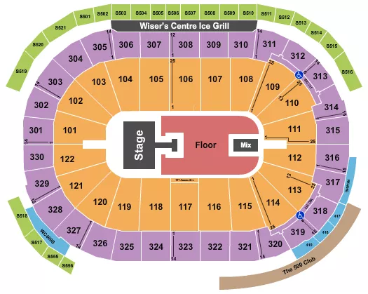 seating chart for Rogers Arena - Half House GA - eventticketscenter.com