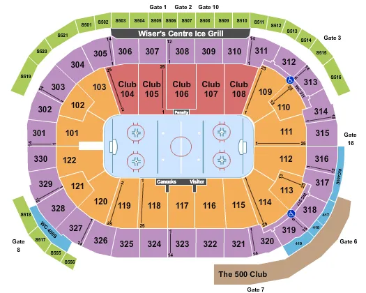 seating chart for Rogers Arena - Hockey - eventticketscenter.com