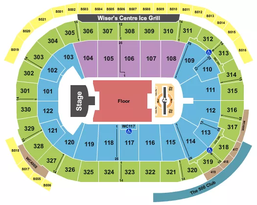 seating chart for Rogers Arena - Justin Timberlake - eventticketscenter.com