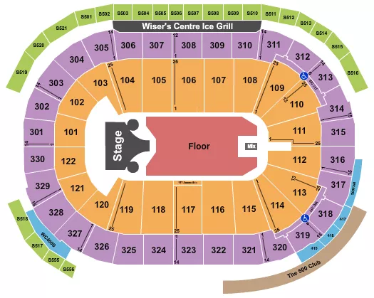 seating chart for Rogers Arena - Missy Elliott - eventticketscenter.com