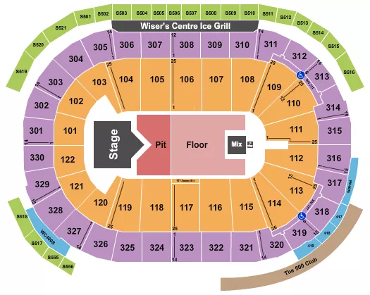 seating chart for Rogers Arena - Sam Hunt - eventticketscenter.com