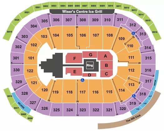 seating chart for Rogers Arena - WWE - eventticketscenter.com
