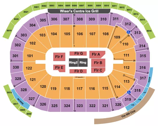 seating chart for Rogers Arena - WWE - eventticketscenter.com