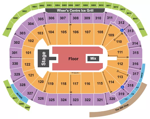 seating chart for Rogers Arena - Wu-Tang Clan - eventticketscenter.com