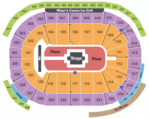 seating chart for Rogers Arena - Zach Bryan - eventticketscenter.com