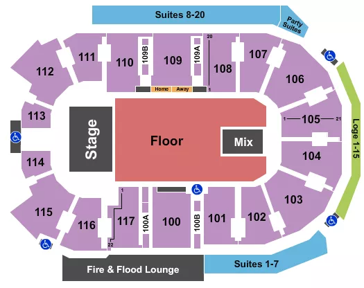 seating chart for Rogers Forum - Endstage GA Floor 2 - eventticketscenter.com