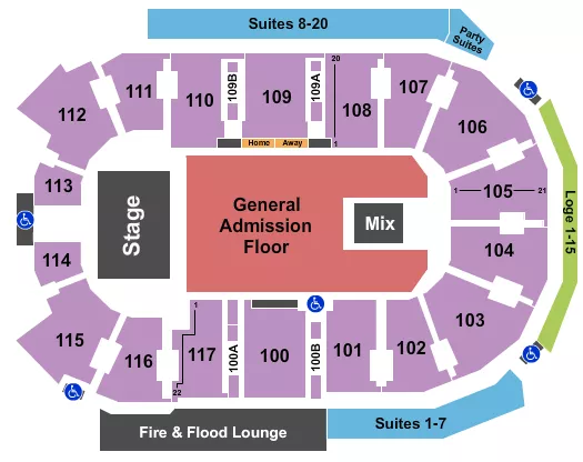 seating chart for Rogers Forum - Endstage GA Floor - eventticketscenter.com