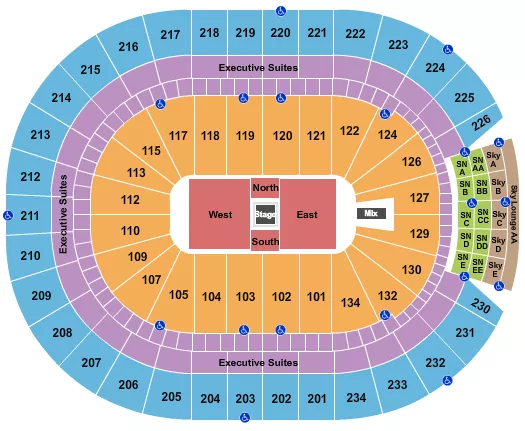 seating chart for Rogers Place - Center Stage 2 - eventticketscenter.com