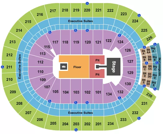 seating chart for Rogers Place - Endstage Pit w/ Catwalk - eventticketscenter.com