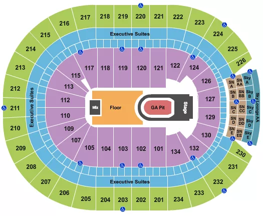 seating chart for Rogers Place - Kane Brown - eventticketscenter.com