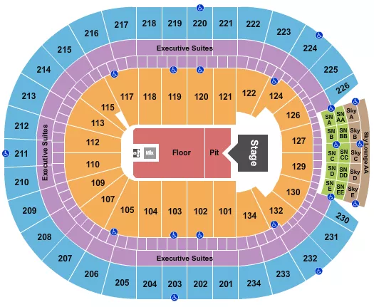 seating chart for Rogers Place - Sam Hunt - eventticketscenter.com